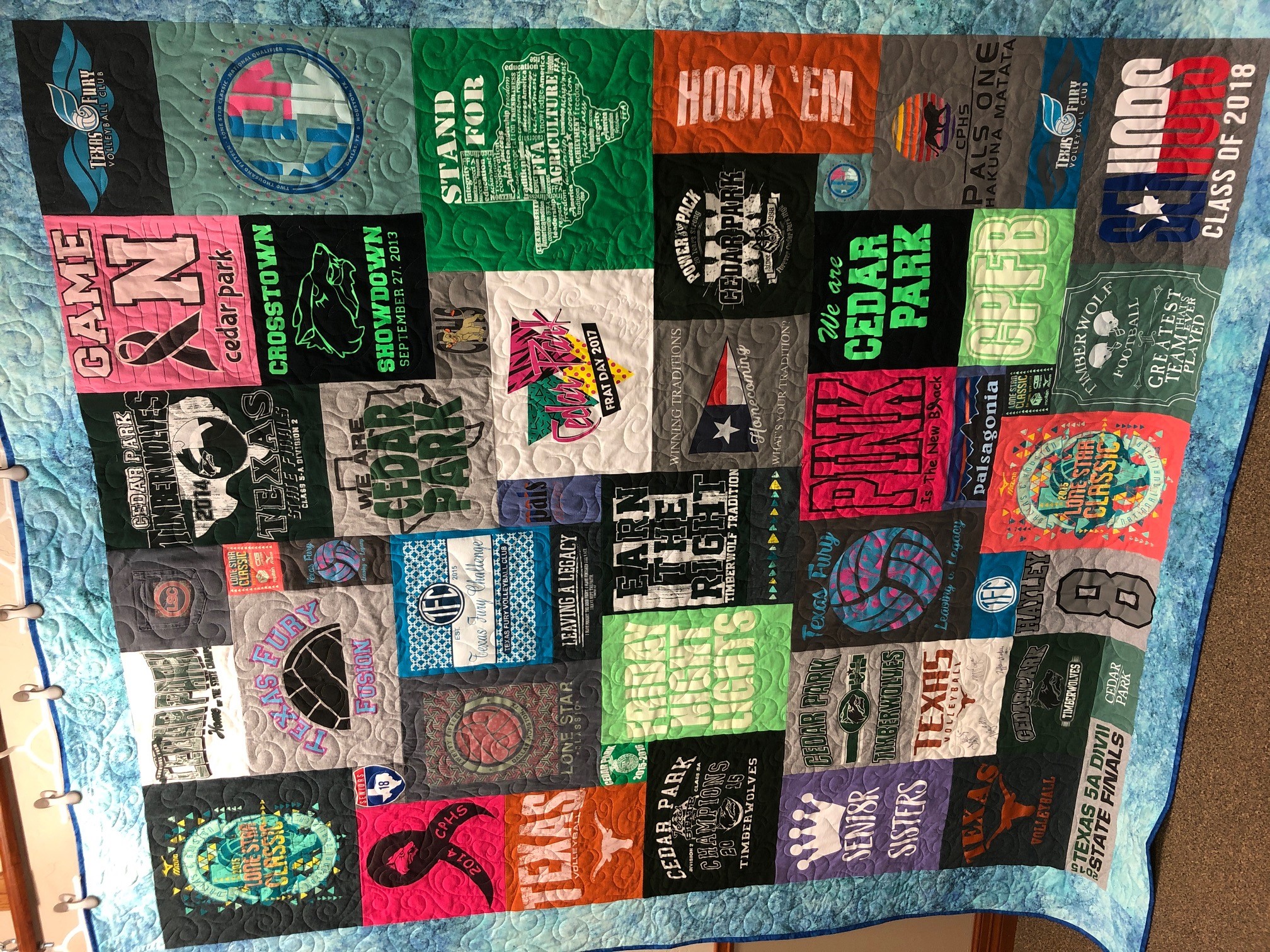 Random Design T shirt Quilt Construction Over The Top Quilting Studio